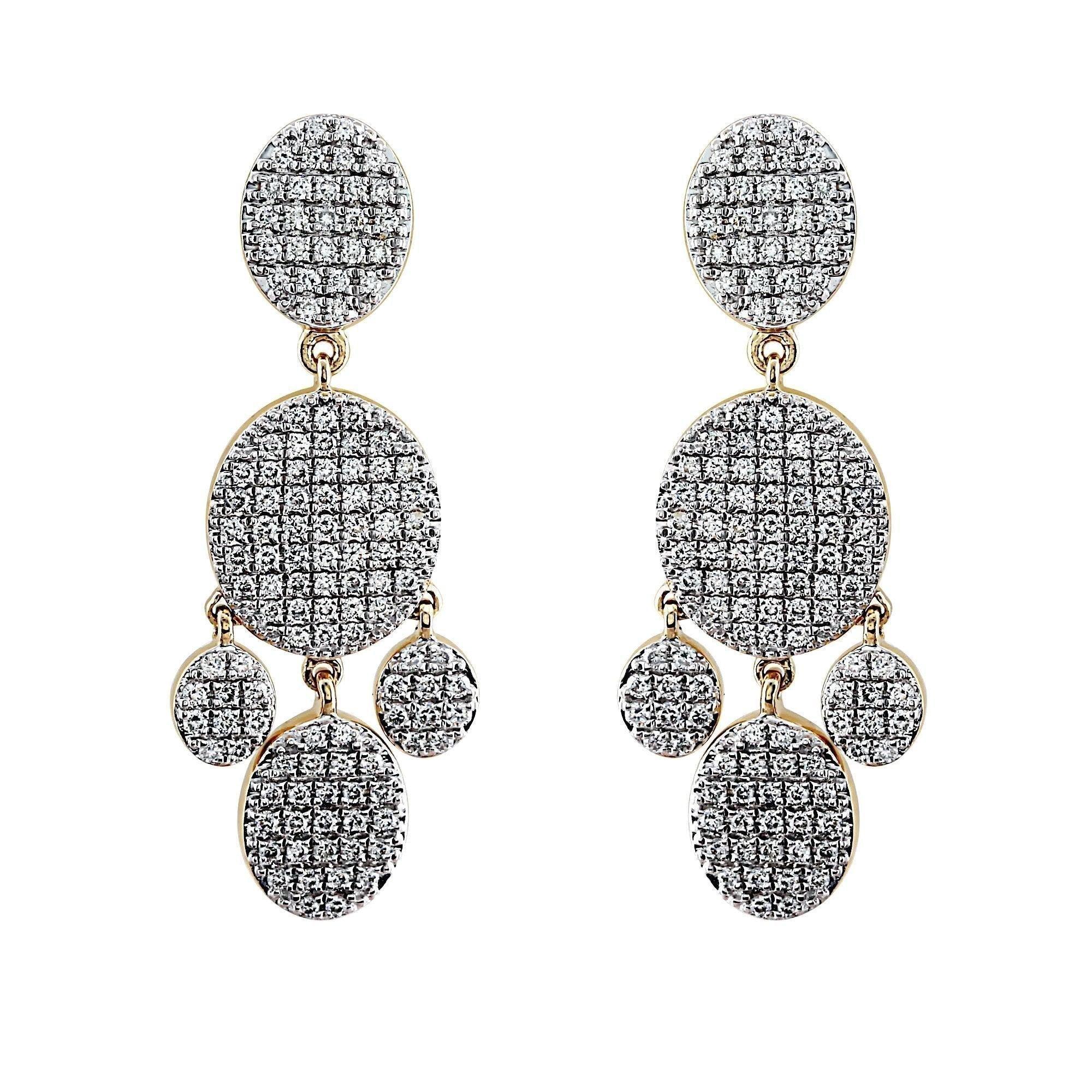 Diamond Chandelier Earrings 1 3/4Ctw - Image 2