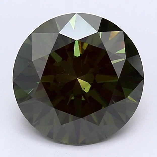 0.96Ct Dark Olive  IGL Certified Round Lab Grown Diamond