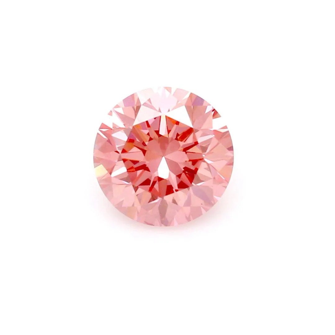 0.72Ct Vivid Pink I2 IGI Certified Round Lab Grown Diamond