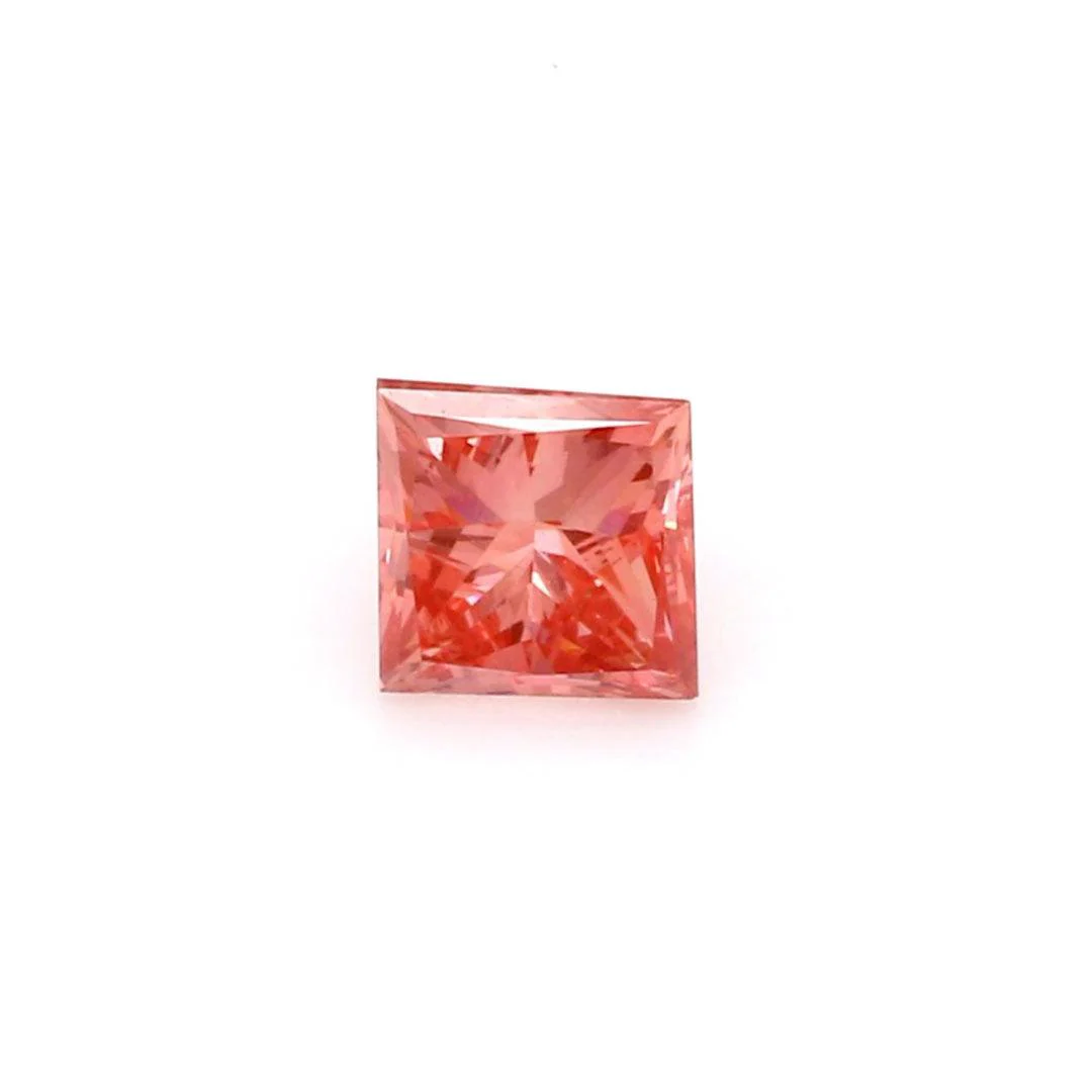 0.57Ct Deep Pink VS2 IGI Certified Princess Lab Grown Diamond