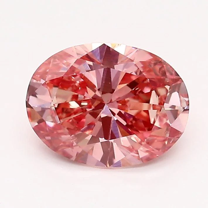 1.1Ct Intense Pink SI1 IGI Certified Oval Lab Grown Diamond