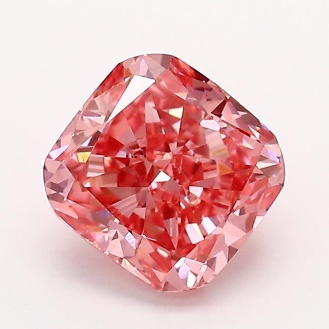 1.08Ct Intense Pink SI1 IGI Certified Cushion Lab Grown Diamond