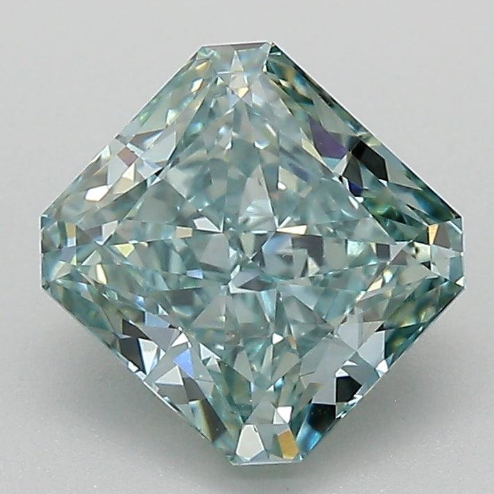 1.9Ct Vivid Green VS2 IGI Certified Radiant Lab Grown Diamond