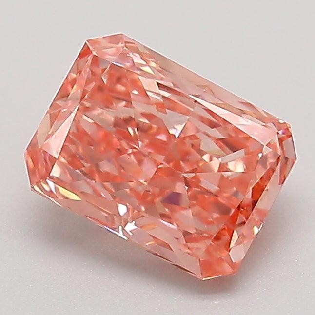 1.34Ct Vivid Pink VVS2 IGI Certified Radiant Lab Grown Diamond