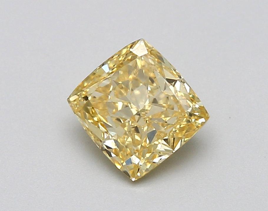 1.07Ct Intense Yellow VS2 IGI Certified Cushion Lab Grown Diamond