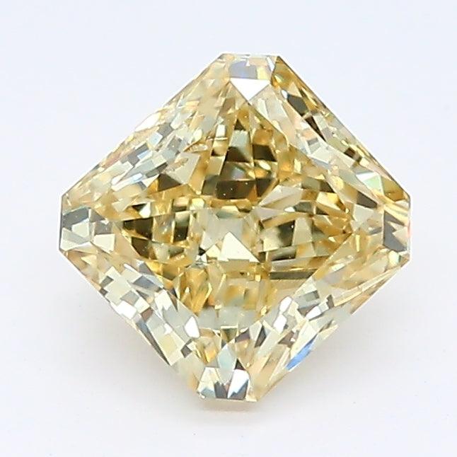 1.08Ct Fancy Yellow SI2 GIA Certified Radiant Lab Grown Diamond