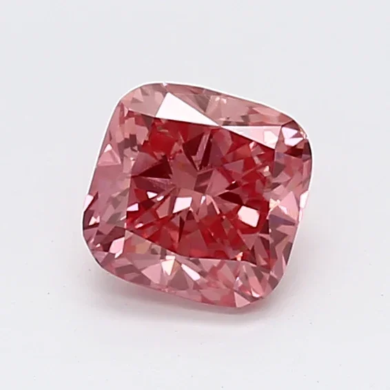 0.75Ct Vivid Pink SI1 IGI Certified Cushion Lab Grown Diamond