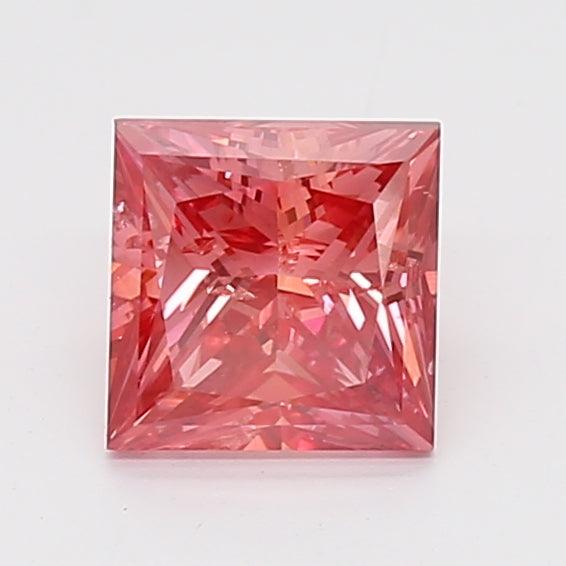 1.02Ct Vivid Pink SI2 IGI Certified Princess Lab Grown Diamond