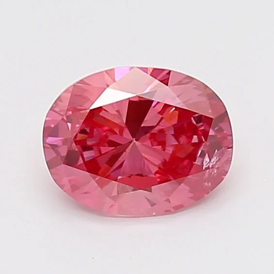 0.75Ct Vivid Pink I1 IGI Certified Oval Lab Grown Diamond