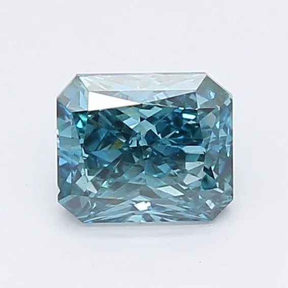 0.81Ct Vivid Blue SI2 IGI Certified Radiant Lab Grown Diamond