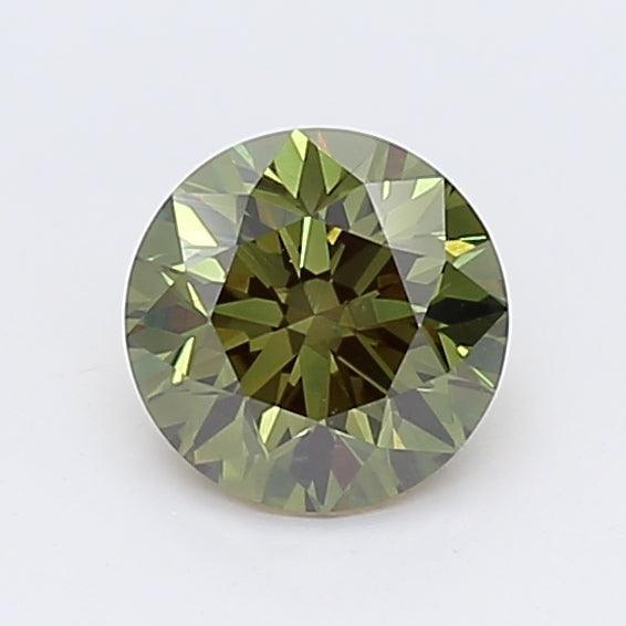 0.91Ct Dark Green VS1 IGI Certified Round Lab Grown Diamond