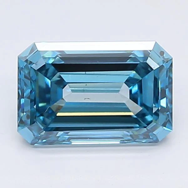 1.75Ct Intense Blue SI1 IGI Certified Emerald Lab Grown Diamond