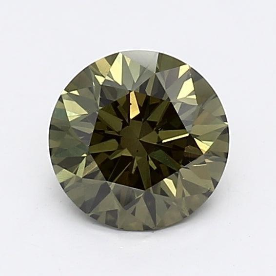 1.05Ct Dark Green SI1 IGI Certified Round Lab Grown Diamond