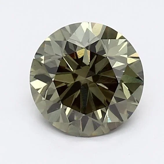 1.24Ct Dark Green VS2 IGI Certified Round Lab Grown Diamond