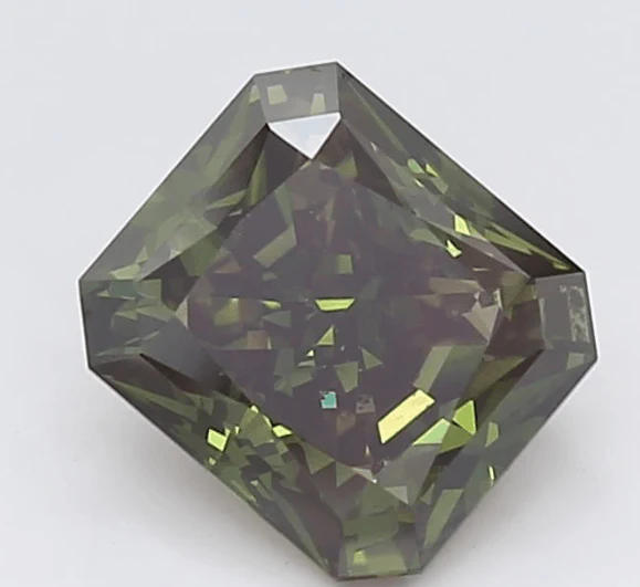 1.72Ct Dark Green VVS2 IGI Certified Radiant Lab Grown Diamond