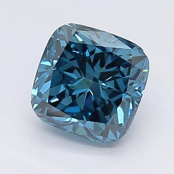 1.11Ct Vivid Blue SI1 IGI Certified Cushion Lab Grown Diamond