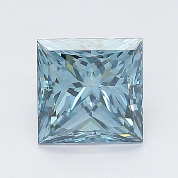 1.11Ct Intense Blue SI1 IGI Certified Princess Lab Grown Diamond