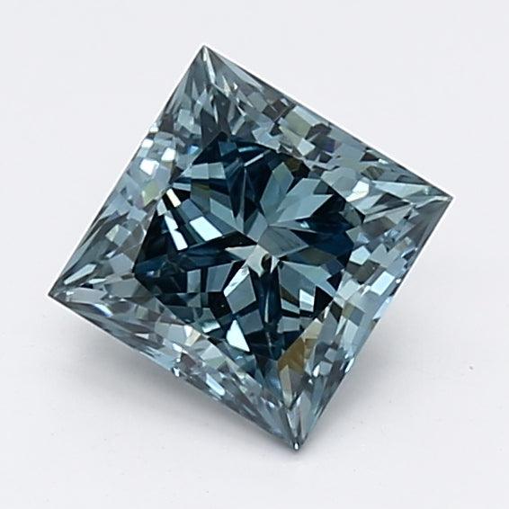 1.05Ct Intense Blue SI2 IGI Certified Princess Lab Grown Diamond