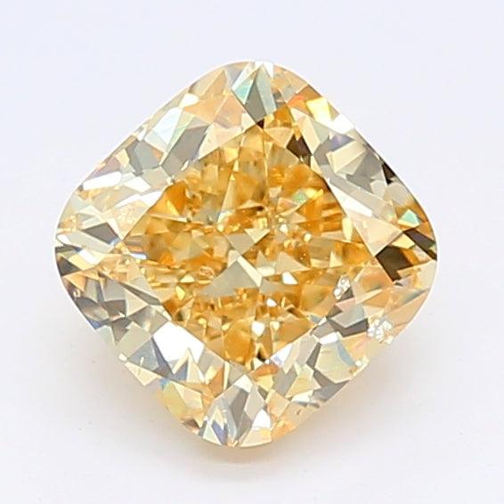 1.54Ct Intense Yellow SI1 IGI Certified Cushion Lab Grown Diamond
