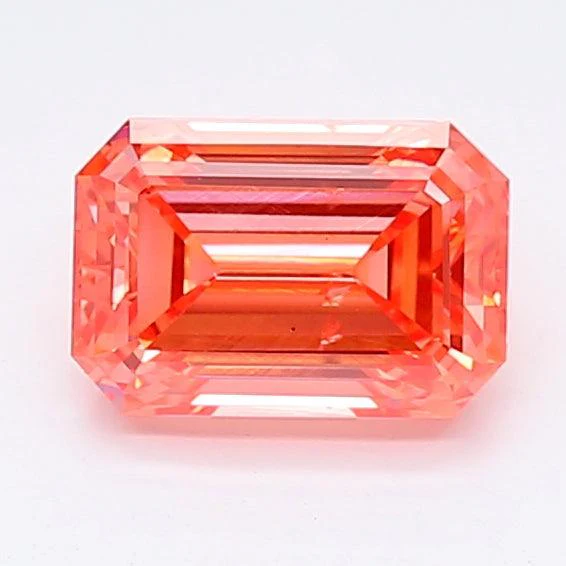 1.42Ct Deep Pink SI1 IGI Certified Emerald Lab Grown Diamond