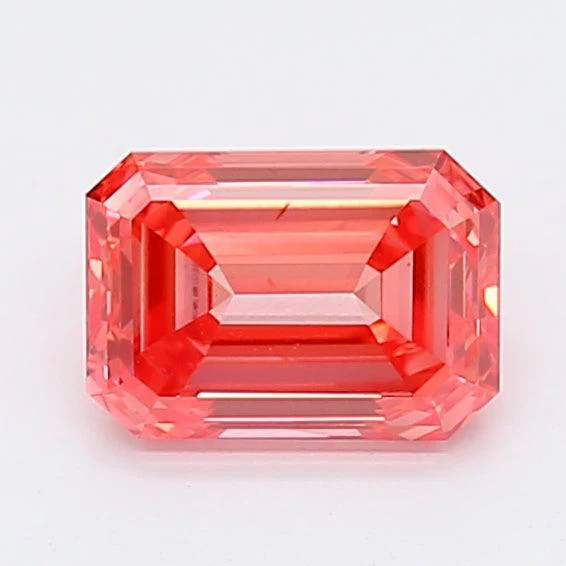 1.04Ct Vivid Pink SI1 IGI Certified Emerald Lab Grown Diamond