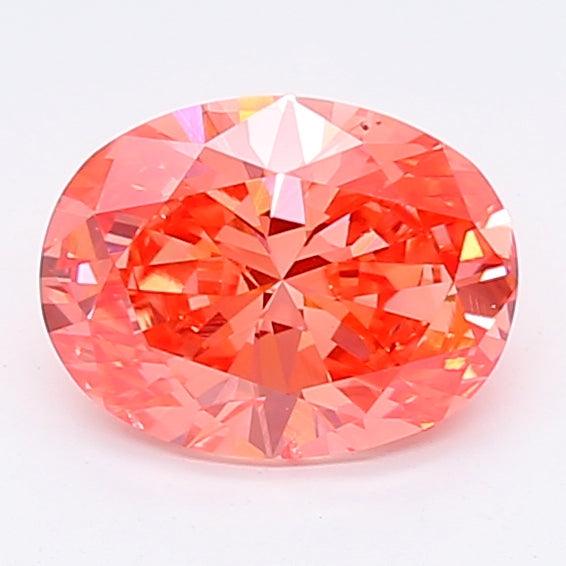 1.3Ct Vivid Pink SI2 IGI Certified Oval Lab Grown Diamond