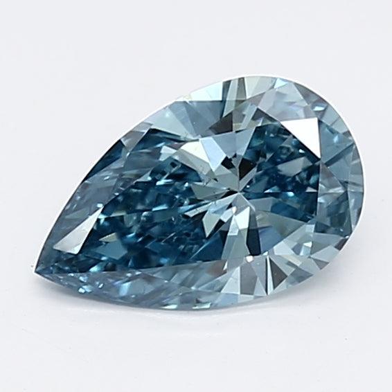 0.57Ct Dark Blue SI1 IGI Certified Pear Lab Grown Diamond