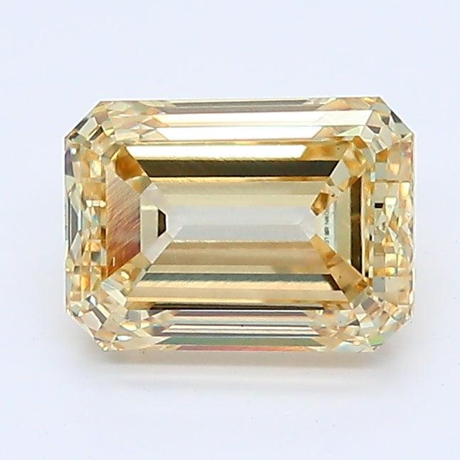 1.27Ct Intense Yellow VS2 IGI Certified Emerald Lab Grown Diamond
