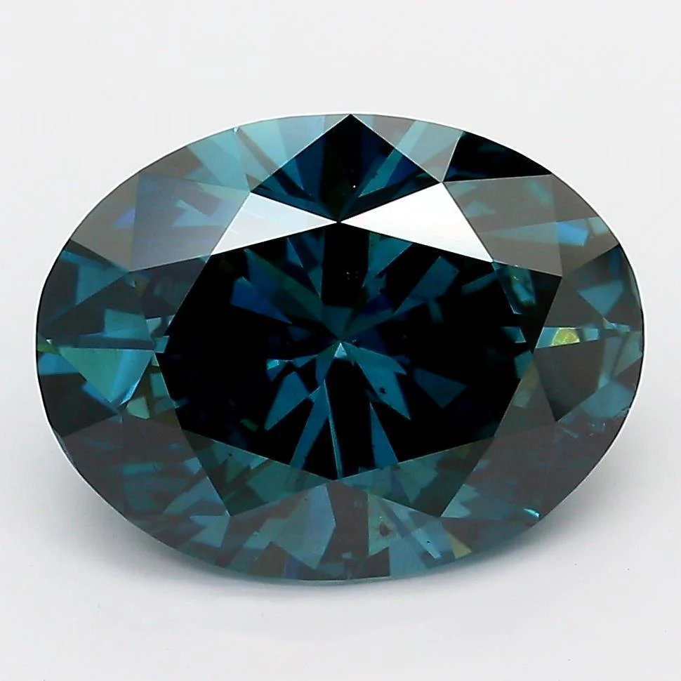 4.03Ct Dark Blue SI2 IGI Certified Oval Lab Grown Diamond