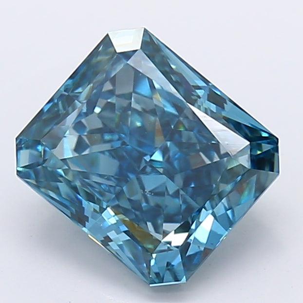 1.89Ct Deep Blue VS2 IGI Certified Radiant Lab Grown Diamond