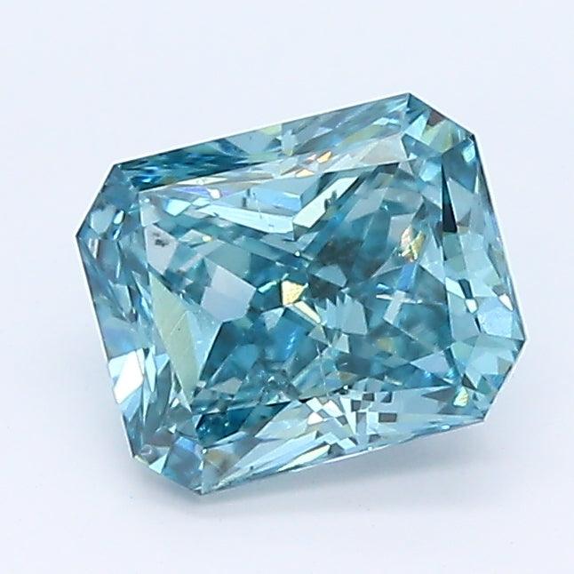 1.05Ct Intense Blue SI2 IGI Certified Radiant Lab Grown Diamond