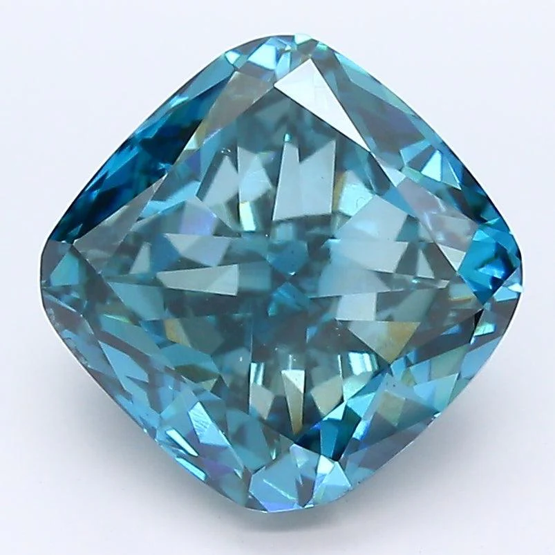 3.3Ct Deep Blue SI1 IGI Certified Cushion Lab Grown Diamond