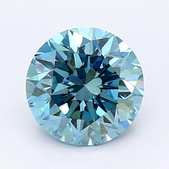 1.08Ct Intense Blue SI1 IGI Certified Round Lab Grown Diamond