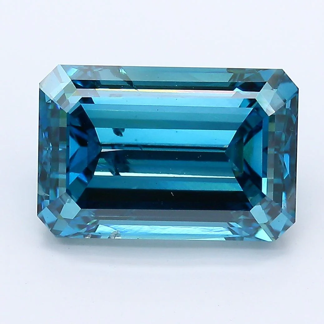 4.98Ct Deep Blue SI2 IGI Certified Emerald Lab Grown Diamond