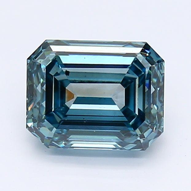 1.58Ct Dark Blue SI1 IGI Certified Emerald Lab Grown Diamond