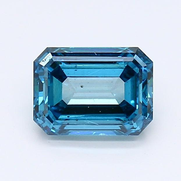 1.03Ct Deep Blue SI1 IGI Certified Emerald Lab Grown Diamond