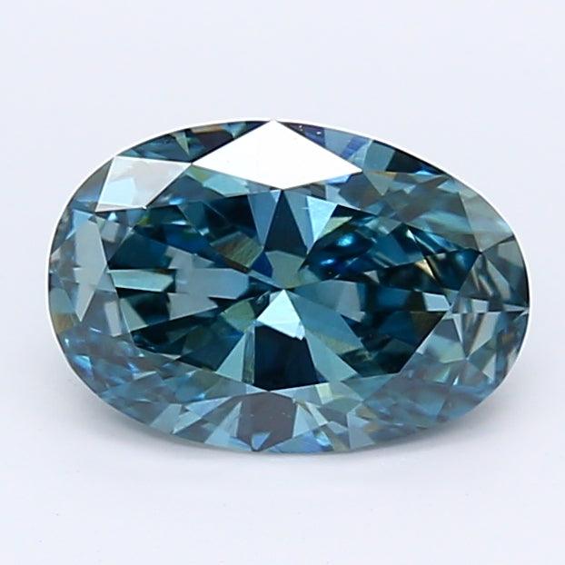 1.1Ct Dark Blue VS2 IGI Certified Oval Lab Grown Diamond