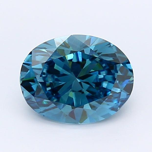 1.08Ct Dark Blue VVS2 IGI Certified Oval Lab Grown Diamond