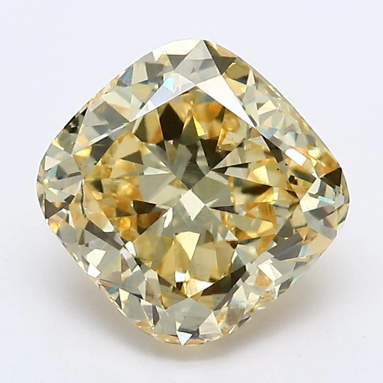 2.12Ct Deep Yellow SI1 IGI Certified Cushion Lab Grown Diamond