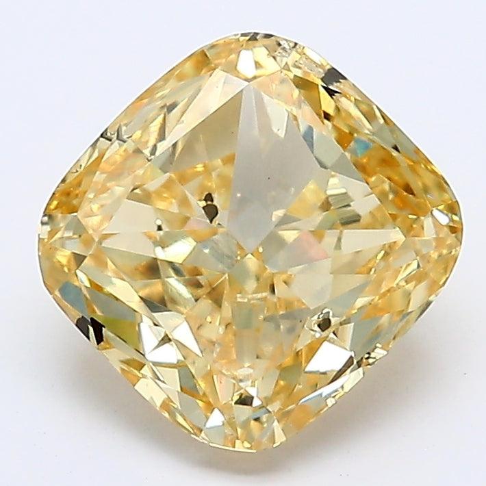 2.03Ct Fancy Yellow SI1 IGI Certified Cushion Lab Grown Diamond