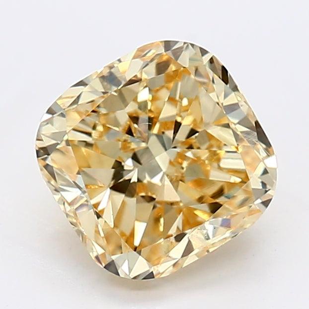 1.93Ct Intense Yellow SI1 IGI Certified Cushion Lab Grown Diamond