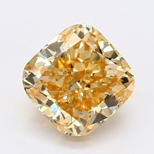 1.54Ct Intense Yellow SI1 IGI Certified Cushion Lab Grown Diamond