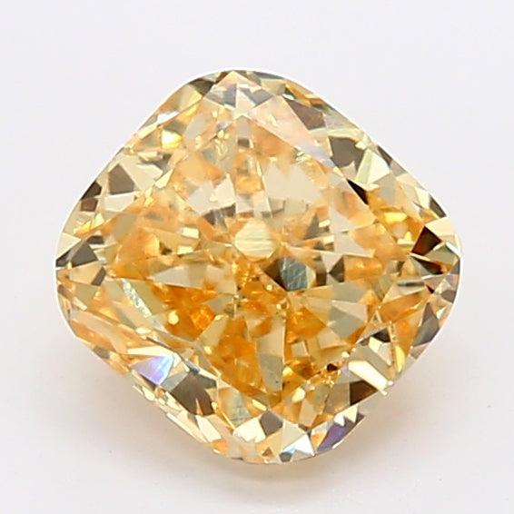 1.32Ct Intense Yellow VS1 IGI Certified Cushion Lab Grown Diamond