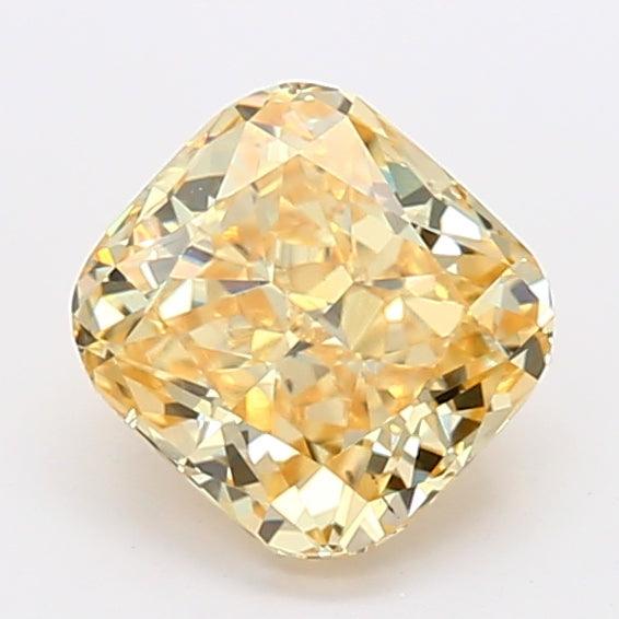1.24Ct Intense Yellow VS2 IGI Certified Cushion Lab Grown Diamond