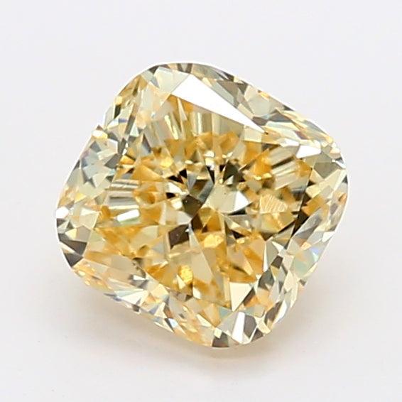1.2Ct Fancy Yellow VS2 IGI Certified Cushion Lab Grown Diamond
