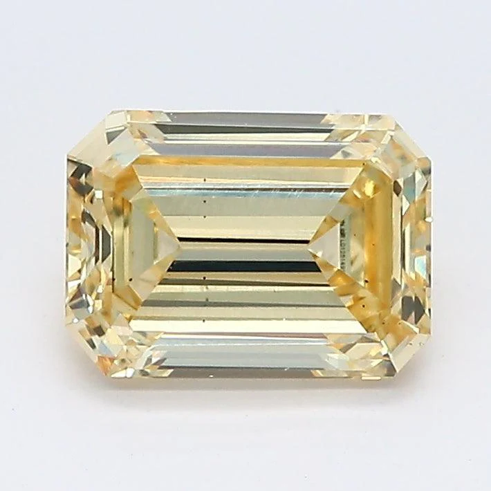 1.24Ct Fancy Yellow VS2 IGI Certified Emerald Lab Grown Diamond