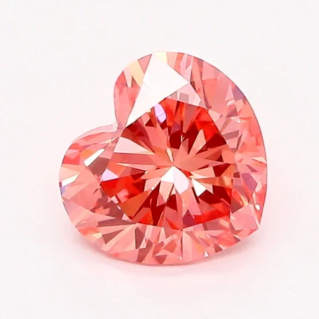 0.76Ct Vivid Pink SI1 IGI Certified Heart Lab Grown Diamond