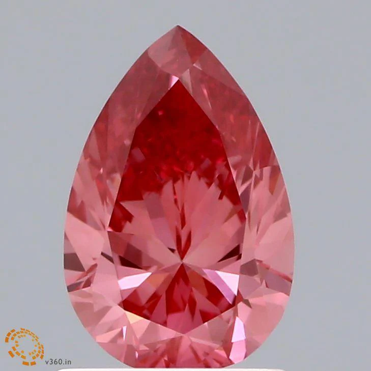 0.99Ct Vivid Pink SI1 IGI Certified Pear Lab Grown Diamond