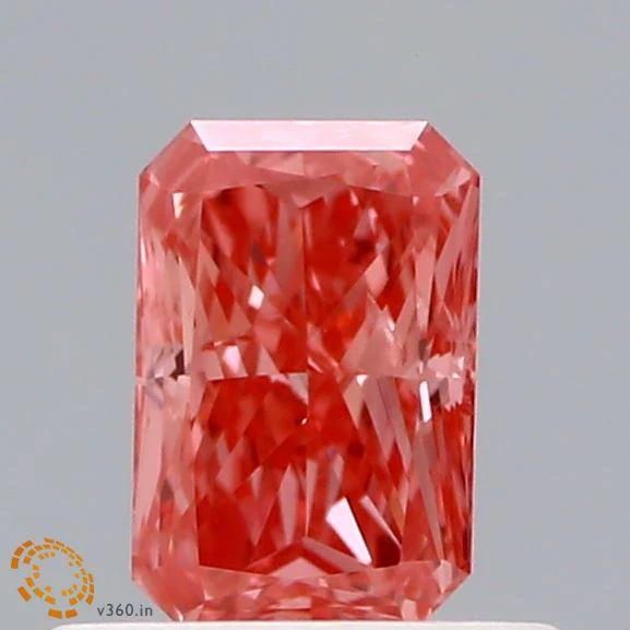 0.49Ct Vivid Pink SI2 IGI Certified Radiant Lab Grown Diamond
