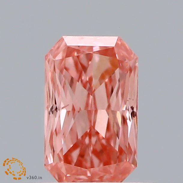 0.5Ct Intense Pink SI1 IGI Certified Radiant Lab Grown Diamond